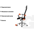 Компьютерное офисное кресло Gigant черное кожзам, сетка, с подлокотниками, хром, 120 кг GCH-10
