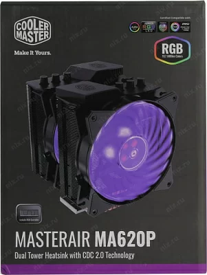 Охладитель Cooler Master MAP-D6PN-218PC-R1 MasterAir MA620P (4пин775/1155/1366/2011-3/2066/AM4-FM2+31дБ 650-1800об/мин)