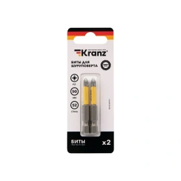 Бита (2 шт; PZ1x50 мм; сталь S2) для шуруповерта KRANZ KR-92-0418-1