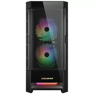 Корпус ATX Без БП Cougar Duoface RGB, 2х140мм + 1x120mm ARGB Fan, ARGB Fan Hub, черный