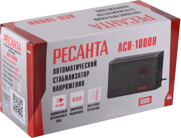 Стабилизатор напряжения Ресанта АСН-1000 Н,  серый [63/6/64]