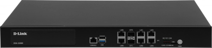 Маршрутизатор D-Link DSA-2208X/A1A,  6 LAN,  1xUSB, 2xSFP+, черный