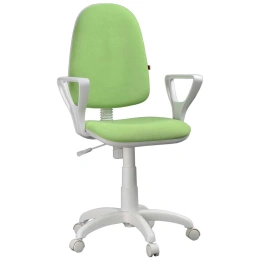 Кресло Фабрикант Престиж пластик WH Ткань Candy green г/п 140 ПВМ PL 600 гольф ролик белый X1507807