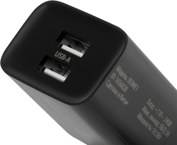 Сетевое зарядное устройство Buro BUWE1, 2xUSB-A, 10.5Вт, 2.1A, черный [buwe10s200bk]
