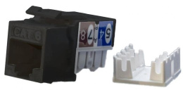 Модуль Hyperline KJ9-8P8C-C6-90-BK информ. KeystoneRJ45 1 кат.6 черн.