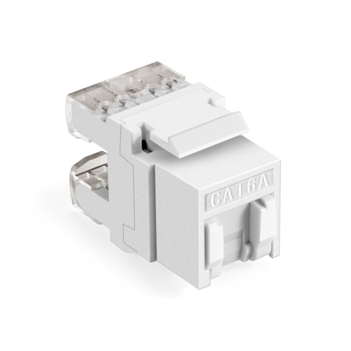 Модуль-вставка Keystone Jack RJ-45 ExeGate KJ-8P8C-U-C6A-180SH-Dual (Кат.6A, неэкранированная, 180 градусов, со шторками, IDC Krone/110) EX297264RUS