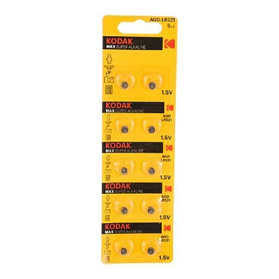 Kodak AG0 (379) LR521, LR63 [KAG0-10] Max Button Cell (100/1000/98000) (10 шт. в уп-ке)