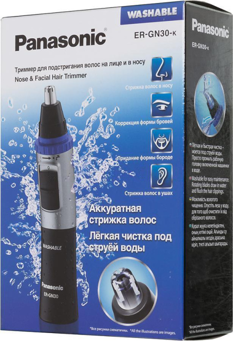 Триммер PANASONIC ER-GN30-K черный/серебристый [er-gn30-k520]