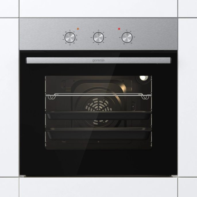 Духовой шкаф электрический Gorenje BO6727E03NX,  73л,  дверца с 2 стеклами,  черный