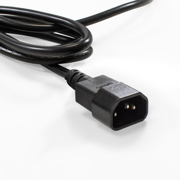 Блок розеток с кабелем с вилкой C14 ExeGate ServerPro PDU-19H604 Al-6S-C14-2.5CU (19", 1U, Алюминий, 6*EU/Тип F(Schuko), кабель с вилкой C14 VDE-250V-10A-3*1.0mm2, медь, 2.5 метра, индикатор питания, черный, RTL) EX280829RUS