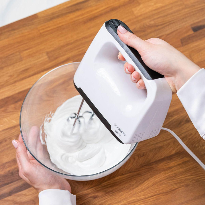 Миксер Scarlett SC-HM40S22, ручной,  белый и черный