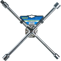 Баллонный крестовой ключ DolleX 17x19x21x22х1/2" усиленный, хром KBX-211