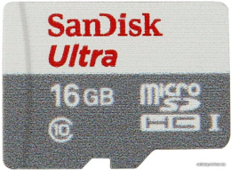 Карта памяти SanDisk Ultra microSDHC Class 10 UHS-I 16GB SDSQUNS-016G-GN3MN