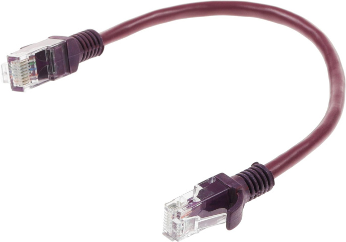 Патч-корд PREMIER PP12-0.25M/V литой (molded), UTP, кат.5E, 0.25м, 4 пары, 26AWG,  алюминий омедненный,  многожильный,  фиолетовый