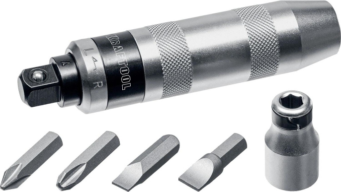 Отвертка с насадками  Kraftool 25555, 6 предметов, в жестком кейсе