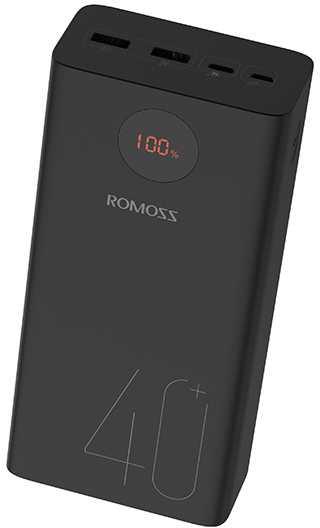 Мобильный аккумулятор Romoss PEA40 40000mAh QC3.0 18W 3A 2xUSB-A/USB-C черный 6958377509289