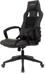 Кресло игровое ZOMBIE Arena, ткань/экокожа, до 120кг, черный (ZOMBIE ARENA BLACK)