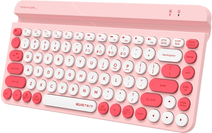 Клавиатура A4TECH Fstyler FBK30, USB, Bluetooth/Радиоканал, мембранная,  розовый [fbk30 raspberry]