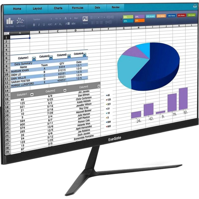 Монитор с аудио выходом 24.5" ExeGate SmartView EH1500A IPS LED Grade A+, FHD, 1920x1080@75Гц, 16:9, 250cd/m2, 1000:1, 178°/178°, 5ms, D-Sub, HDMI, DisplayPort, audio-out, Flicker-free, FreeSync, Low Blue Light, кабель HDMI 1.5м, VESA 75x75, регулировка
