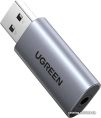 Внешняя звуковая карта UGREEN CM383 80864 USB 2.0 to 3.5mm Audio Adapter. Цвет: серый