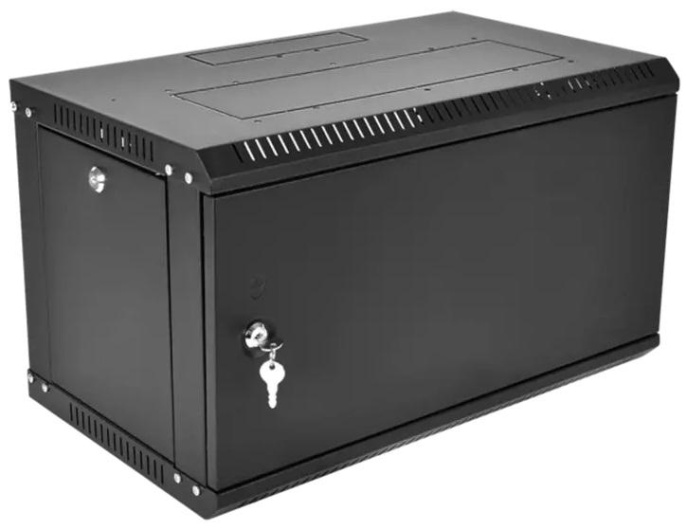 Шкаф коммутационный ЦМО ШРН-Эконом ШРН-Э-9.350.1-9005 настенный,  металлическая передняя дверь,  9U,  600x476x350 мм