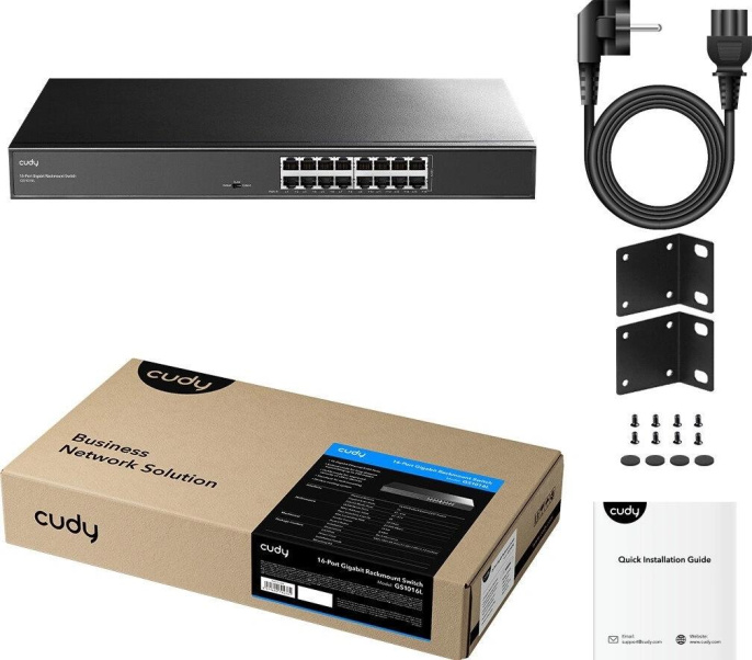 Коммутатор CUDY GS1016L, неуправляемый
