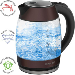 Чайник электрический Scarlett SC-EK27G100, 2200Вт, коричневый и черный
