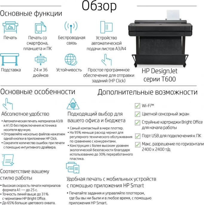 Плоттер HP Designjet T630 (5HB11A) A0/36"