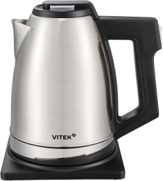 Чайник электрический Vitek VT-WK1070 1.8л. 1800Вт серебристый/черный корпус: металл/пластик
