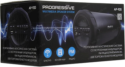 Dialog Progressive AP-920 - акустическая колонка-труба {10W RMS, Bluetooth, FM+USB+SD reader}