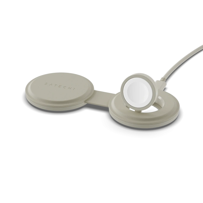 Переносное зарядное устройство Satechi Qi2 OntheGo 2-in-1 Wireless Charger. Цвет: песочный (ST-QTG21W)