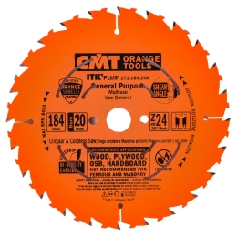 Диск пильный по дереву (184х20/16/15,87х1,7/1,1 мм; Z24) CMT 271.184.24H