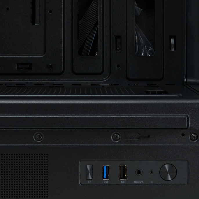 Корпус без блока питания Case HSPD F510, Panoramic Mid Tower, Black, TG, 0.5 SPCC, no fans ATX, mATX, mITX 180/280/160mm 1x2.5", 1x3.5", 7xPCI 1xUSB-A 3.0, 1xUSB-A 1.0 356x218x467mm (F510-TGBK)