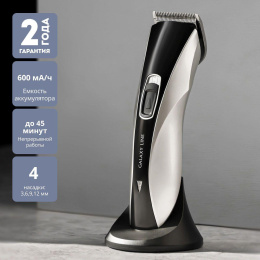 Машинка для стрижки Galaxy Line GL 4155 серебристый/черный насадок в компл:4шт