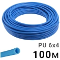 Трубка полиуретановая синяя PI TOOLS PU6-4-100, бухта 100 м, прямая до 8 бар, Арт. 4607