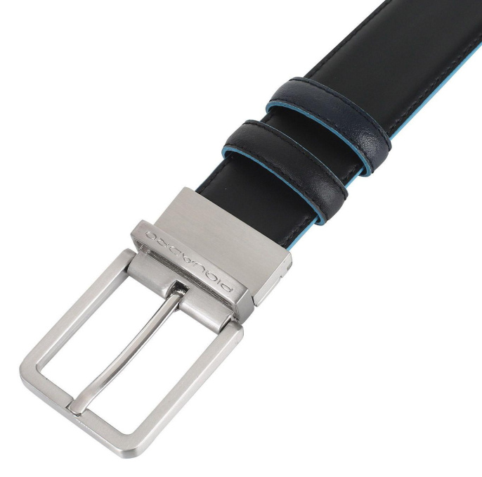 Ремень мужской Piquadro Blue Square, кожа натуральная, черный  / темно-синий [cu2619b2/nblu2]
