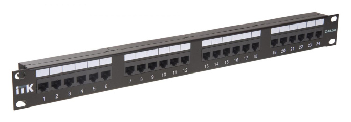 Патч-панель ITK (PP24-1UC5EU-D05) 19" 1U 24xRJ45 кат.5E UTP