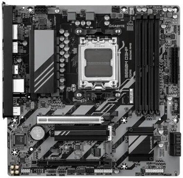 Материнская плата Gigabyte B850M D3HP rev. 1.2 mATX, 24.4x24.4 см, AMD B850, 4xDDR5 DIMM, 8200МГц, до 256GB (B850M D3HP (rev. 1.2))