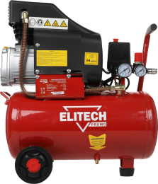 Компрессор поршневой Elitech КПМ 200/24 Промо масляный 220л/мин 24л 1500Вт красный/черный