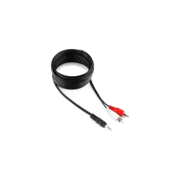 Аудио кабель Cablexpert Jack 3.5(M)/2xRCA, 5м, черный, пакет CCA-458-5M