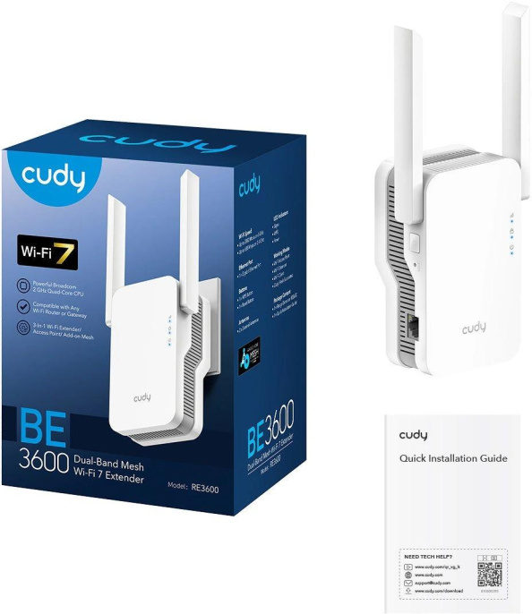 Повторитель беспроводного сигнала CUDY RE3600,  белый