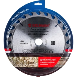 Диск пильный по дереву 250x3/2x32/30 мм; 24T Белмаш RD142A