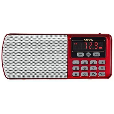 Радиоприемник цифровой Perfeo ЕГЕРЬ FM+ 70-108МГц/ MP3/ питание USB или BL5C/ красный (i120-RED) [PF_5026]
