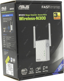 Точка доступа Репитер ASUS RP-N12 Range Extender/Access Point UTP 100Mbps, 802.11b/g/n, 300Mbps, 2x2dBi