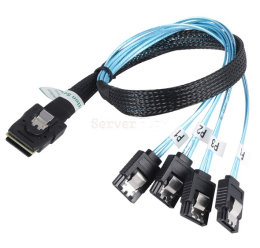 Кабель ACD-60002-MD Slimline SASx8 SFF-8654 - to 2 HDmSAS White x4 SFF-8643 NVMe Connections , for SuperMicro bsckplanes, 1M analog Broadcom 05-60002-00