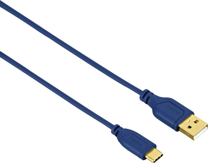 Кабель Hama Flexi-Slim 135785 USB m -USB Type-C m 0.75м синий
