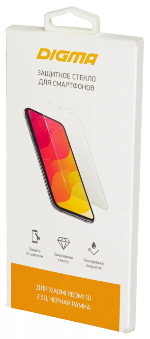 Защитное стекло для экрана Digma 2.5D для Xiaomi Redmi 10 2.5D, 1 шт, черный [dgg2xr10aa]