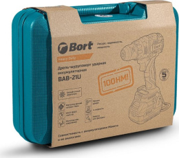 Аккумуляторная ударная дрель-шуруповерт BORT BAB-21U 2x4А.ч 93414837