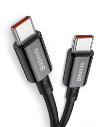 Кабель Baseus CATYS-B01 Superior Series Fast Charging Data Cable Type-C to Type-C PD 100W силиконовый 1m Black для смартфонов и планшетов, функции: передача данных, питание устройств, разъемы: USB 2.0 Type-C, 5 А