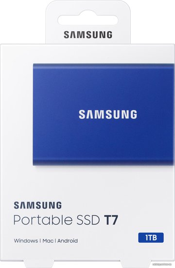 Внешний SSD 1Tb Samsung T7 MU-PC1T0H/WW, USB Type-C, Blue